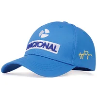 Racing-Style Embroidered Baseball Cap – Motorsport Team Look Sun Cap, Black / Blue