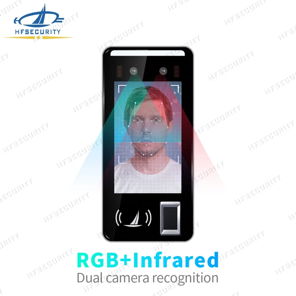 HF - FR05 جهاز التحكم في الوصول للتعرف على الوجه الأسود، قارئ بطاقات NFC، نظام التحكم في الوصول إلى الباب مع SDK مجاني