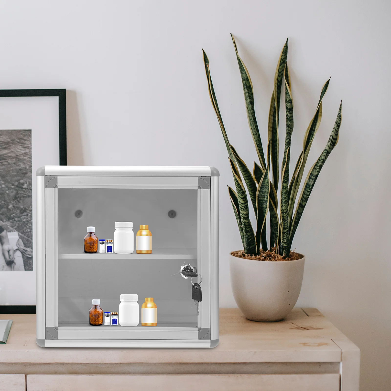 Estojo de remédios com tampa, kit de primeiros socorros para pendurar na parede, recipiente para casa, carro, viagem, resistente, liga de alumínio, design anti-deformação