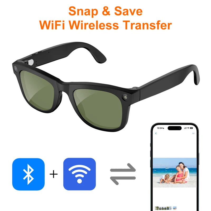 Oneplus AI Smart Shooting Glasses 8MP HD Cam EIS Anti Shake Video Recorder Real Time Translation Smart Eyewear for Travel Vlog