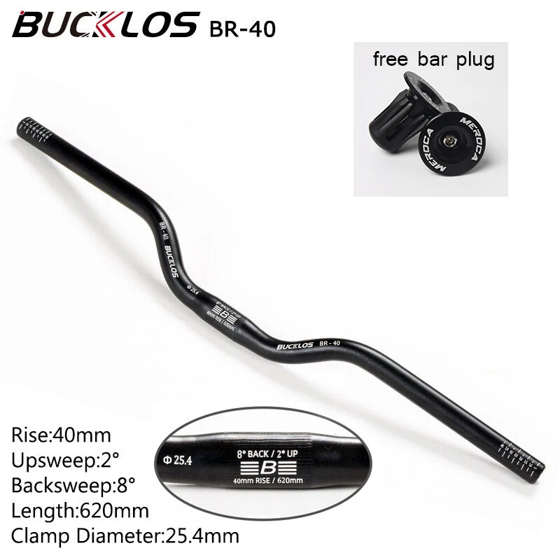 BUCKLOS 25.4mm 31.8mm Fiets Riser Stuur 620/660/720/780mm Fiets Zwaluw Stuur Ultralight M Type MTB BMX Handvat Bar