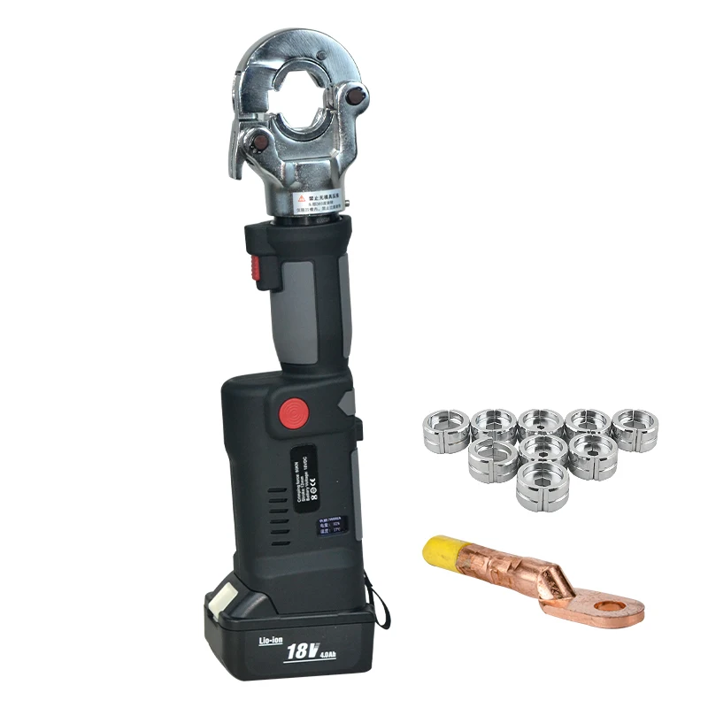 ES-300 18V Cordless Hydraulic Crimper for 16-300mm² Copper Aluminum Cable Terminals