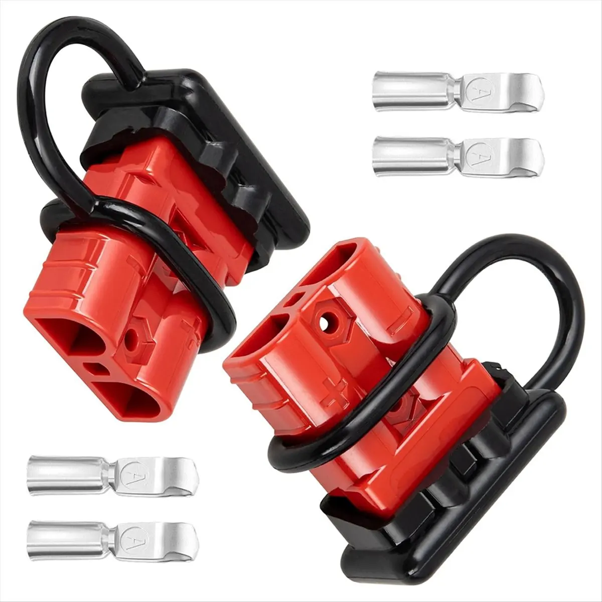 2PCS Battery Quick Connector 2-4 AWG Jumper Cable Plug Flame-Retardant Type Plug Power Quickly Connect 50A