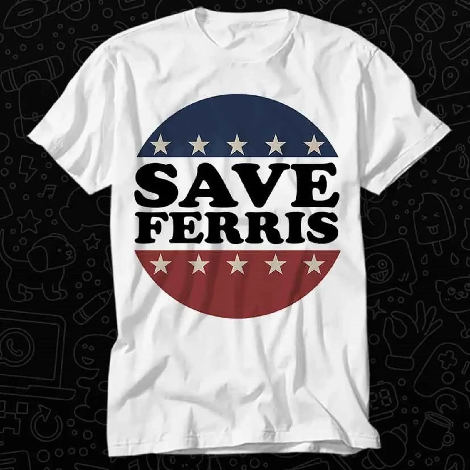 Ferris Bueller Day Off Save Mens Retro Movie 80s T Shirt Top Adult Vintage Music Best OZ487 vintage Washed designer clothes