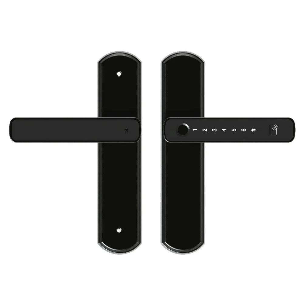 

Wireless Smart Fingerprint Door Lock for TUYA Keyless Entry Password Card Key Access with Backup USB C Power for Wood Doors