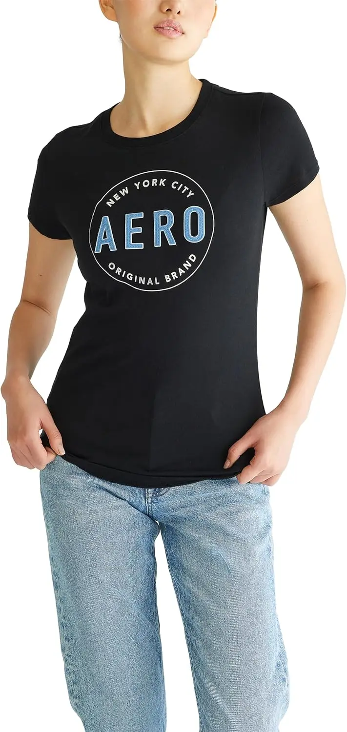 

AEROPOSTALE Women's Circle Short Sleeve Graphic Tee