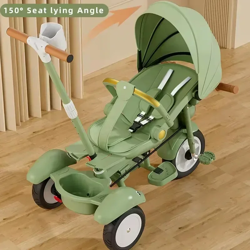 Cheap Children Push Handle with Parental Control Kiddo Baby Kids 4 in1 Tricycle Bike Ride