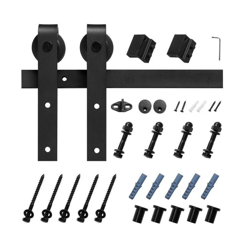 

6.6FT Sliding Barn Door Hardware Kit for Single Sliding Barn Door Black