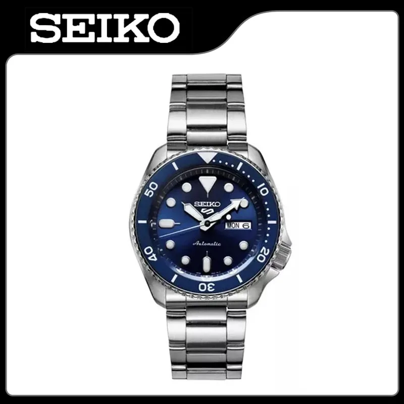 SEIKO-Reloj de pulsera automático para hombre, cronógrafo mecánico, resistente al agua, redondo, giratorio, serie SRPD53K1, Seiko 5