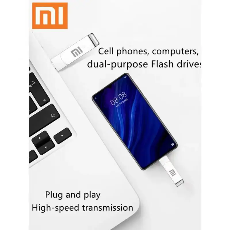 XIAOMI 2 w 1 64 TB USB 3.0 Pendrive 2 TB Szybki pendrive Metalowy wodoodporny pendrive typu C do komputerów stacjonarnych