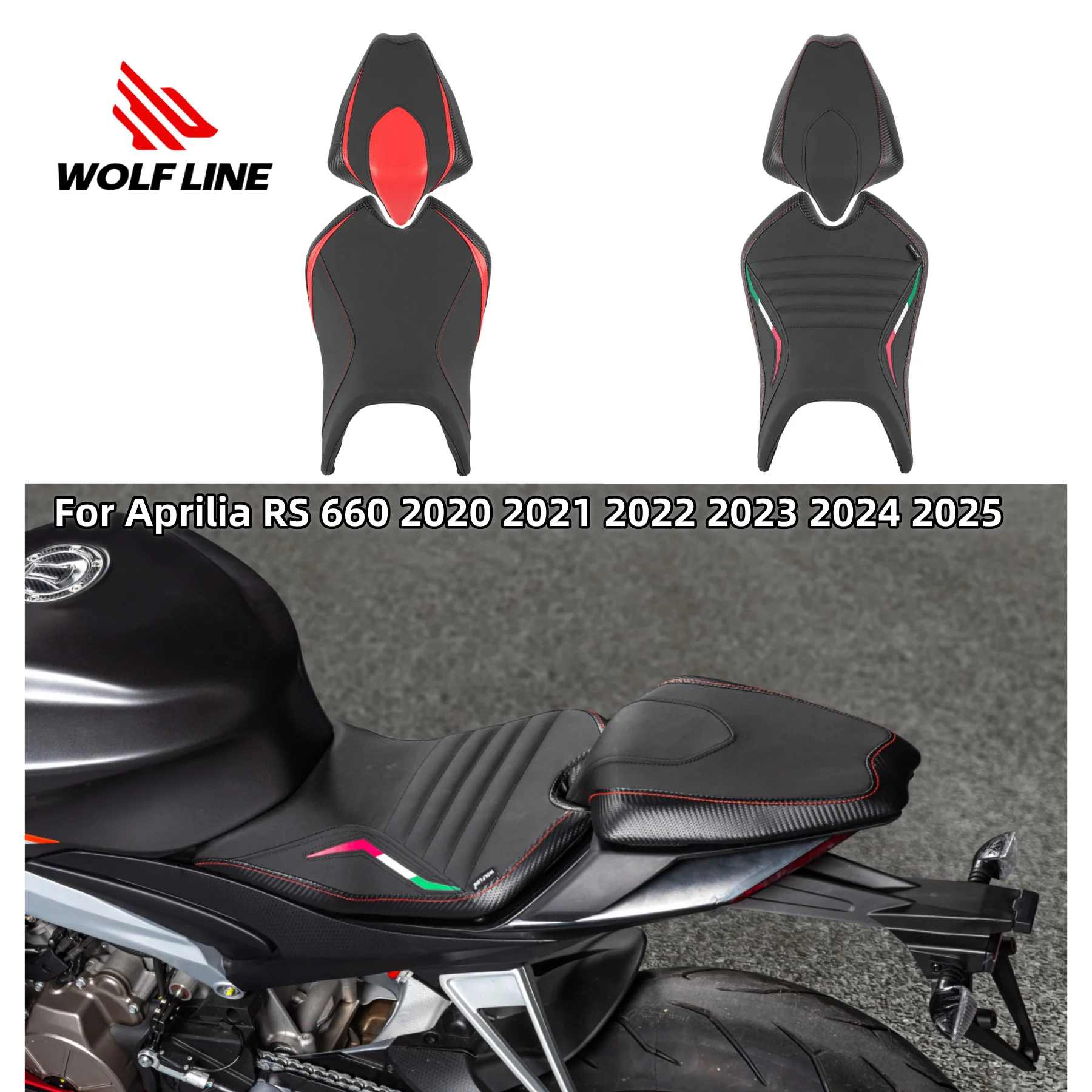 

Motorcycles Front Rear Seat Diver Passenger Complete Saddle Cushion Pillion Pad For Aprilia RS 660 2020 2021 2022 2023 2024 2025