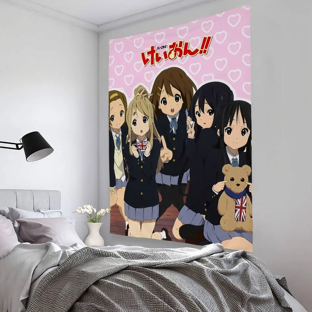 

Аниме Kawaii Girl K-On милый гобелен для спальни, гостиной, бара, сада, уличного фестиваля из микрофибры, украшение, художественный баннер