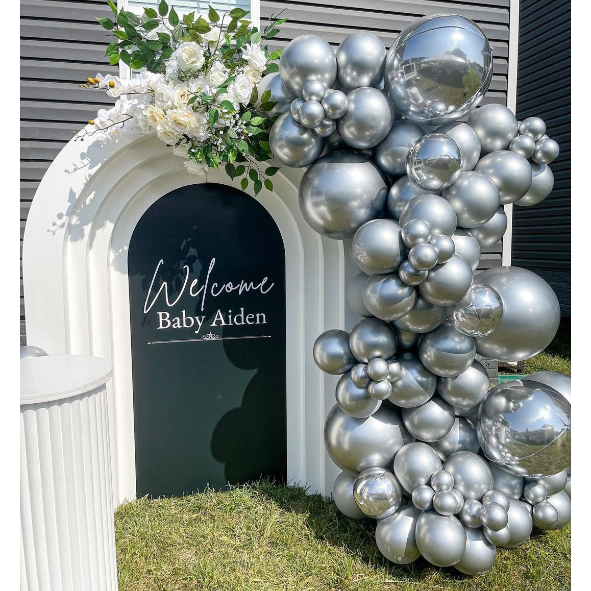 74pcs 5/10/15inch Chrome Metal Silver Balloon Set Birthday Party Decorations Adult Kids Helium Globos Air Balls Wedding Decors