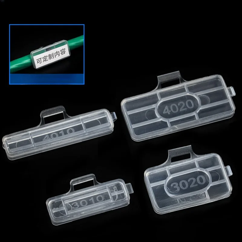 10Pcs Cable Sign Tag Box Label Display Identification Box Cable Tie Marker Tag Waterproof Transparent Cord Labels Cards Tool