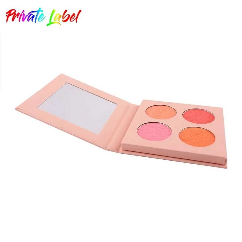 Private Label 4-color Highlighter/blush Palette Matte Glitter Lasting Glow Brighten Illuminator Easy To Wear Makeup Bulk Custom