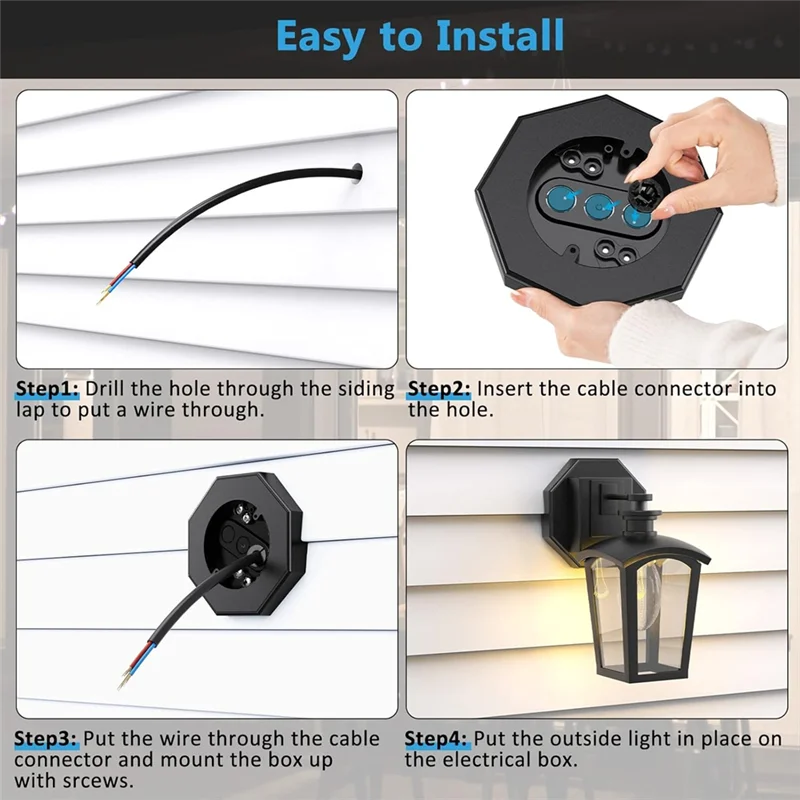ABNL Octagon Siding Mounting Kit, 8141 Vertical Siding Lamps Mounting Plate Siding Light Blocks For 1/2Inch Lap Siding