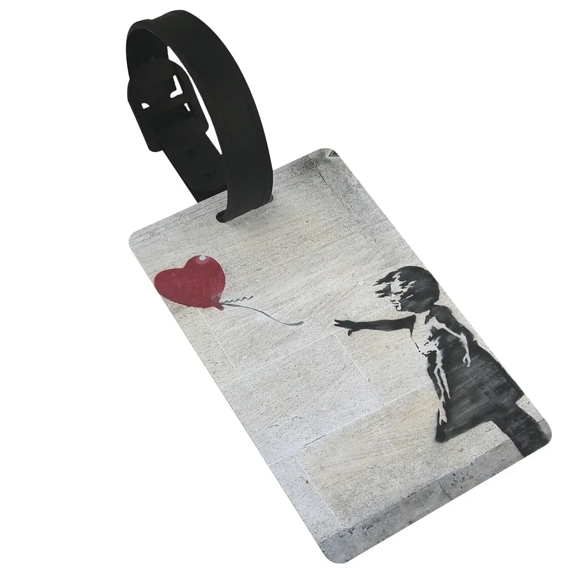 

Banksy Girl With A Red Balloon Luggage Tags Suitcase Accessories Baggage Boarding Tag Portable Label Holder ID Name Address