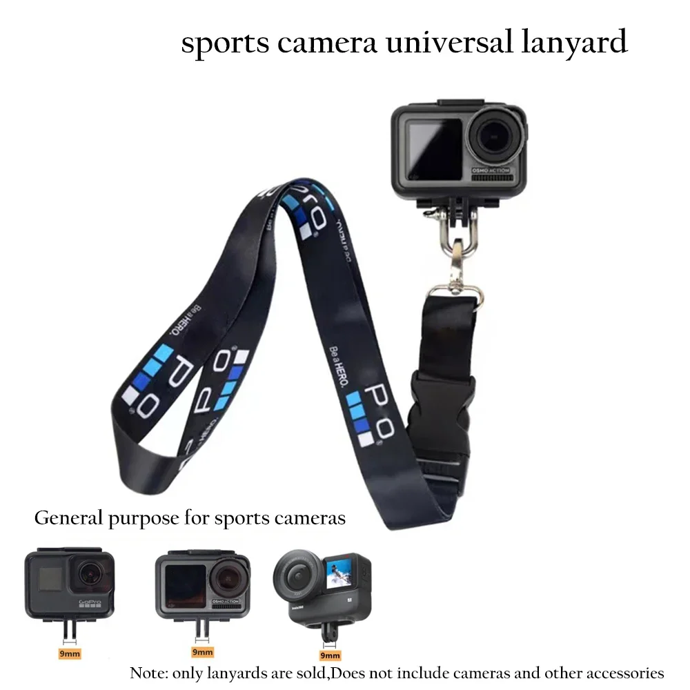 For GoPro Hero 12 11 10 9 Detachable Lanyard Anti-lost Neck Strap For SJCAM EKEN Camera Quick Release Buckle Go Pro Accessories