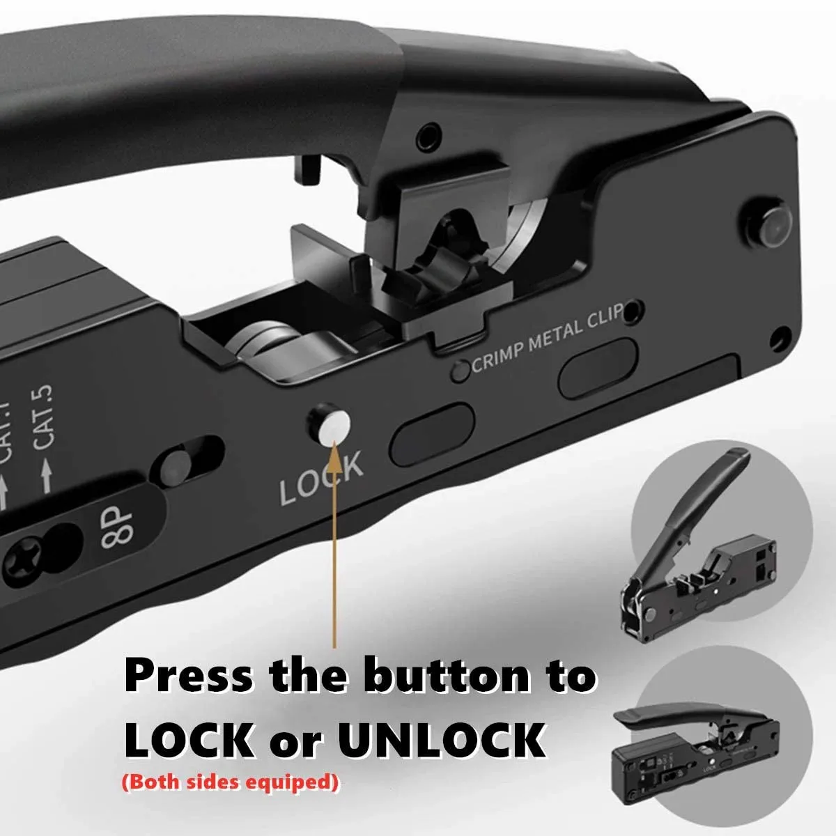 ZoeRax Pass Through RJ45 Crimp Tool with 10PCS Cat7 Connectors and Strain Relief Boots, Ethernet Wire Cutter Crimper