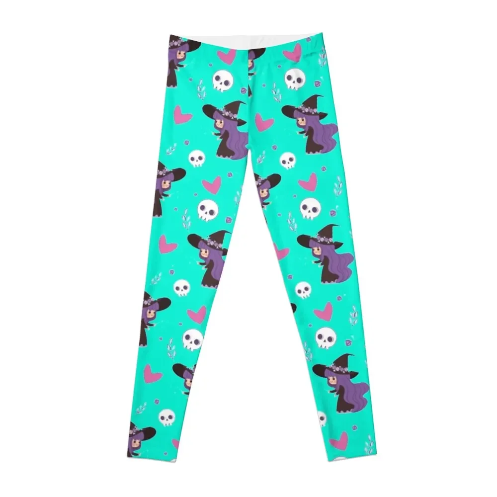 

Halloween Cute Witches And Skulls Pattern Leggings gym clothing joggers for fitness set gym Women sportwear Womens Leggings