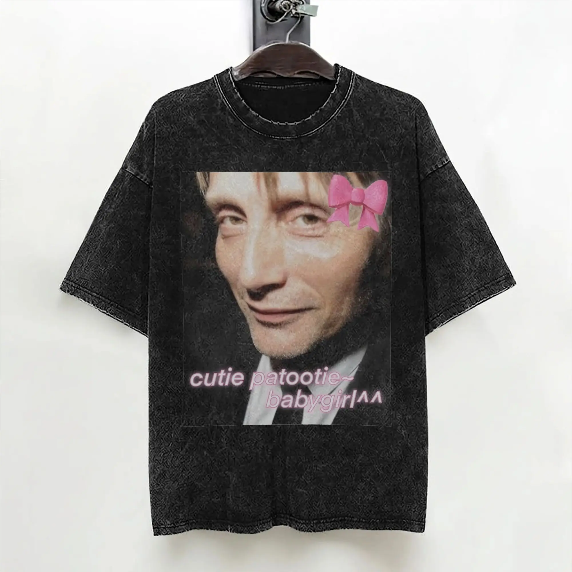 Mads Mikkelsen Baby Girl T Shirts Washed Cotton Harajuku T-Shirts  Cool for Men Women Streetwear Printed Tee Shirt