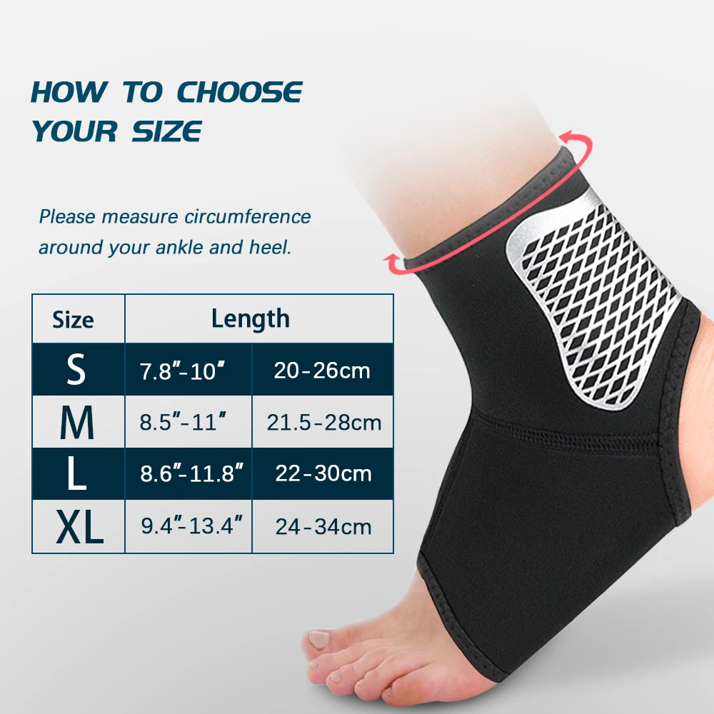 Sports Ankle Brace Compression Sleeve Plantar Fasciitis Sock for Achilles Tendonitis,Joint Pain,Reduces Swelling,Heel Spur Pain