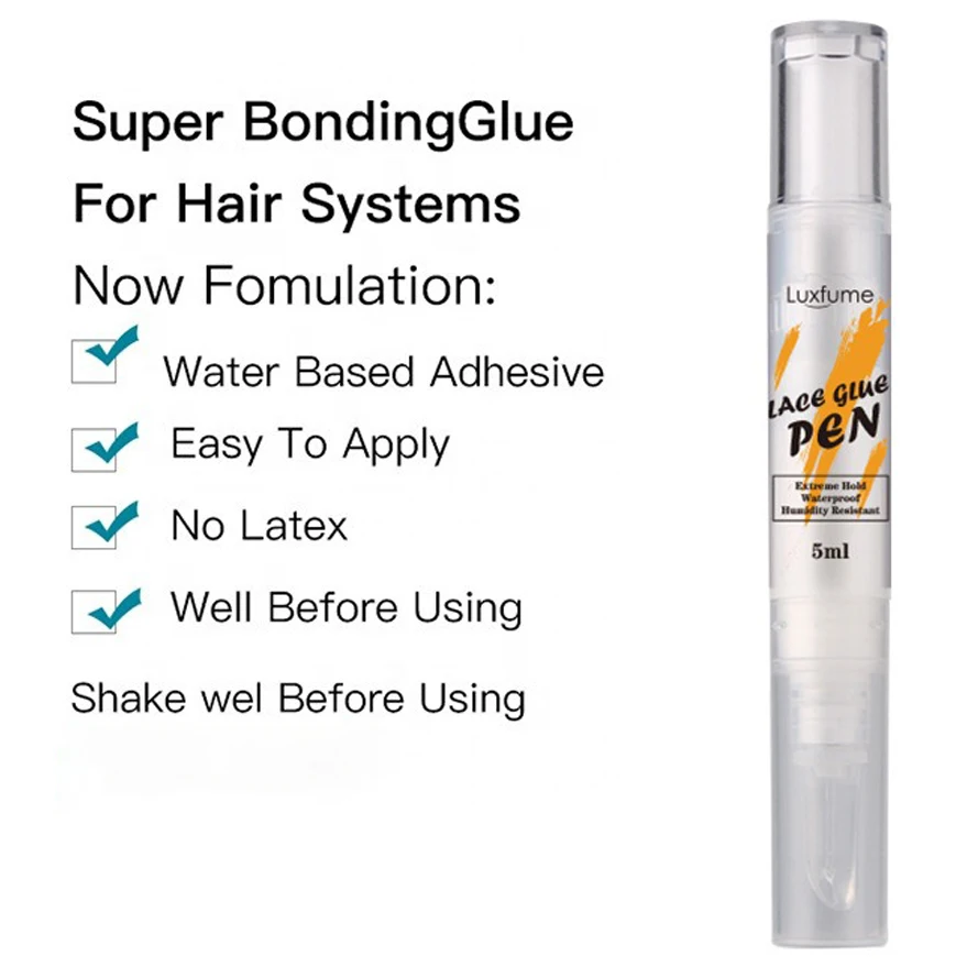 

5ml Waterproof Lace Glue Pen Strong Hold Wig Adhesive Invisible Hair Replacement Bonding Glue for Toupee Hairpiece Frontal
