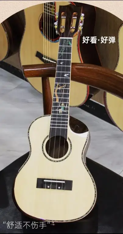 Solid Top Acoustic Guitar With Spruce Top And Nylon Strings Made In China Rosewood Back/Side Material