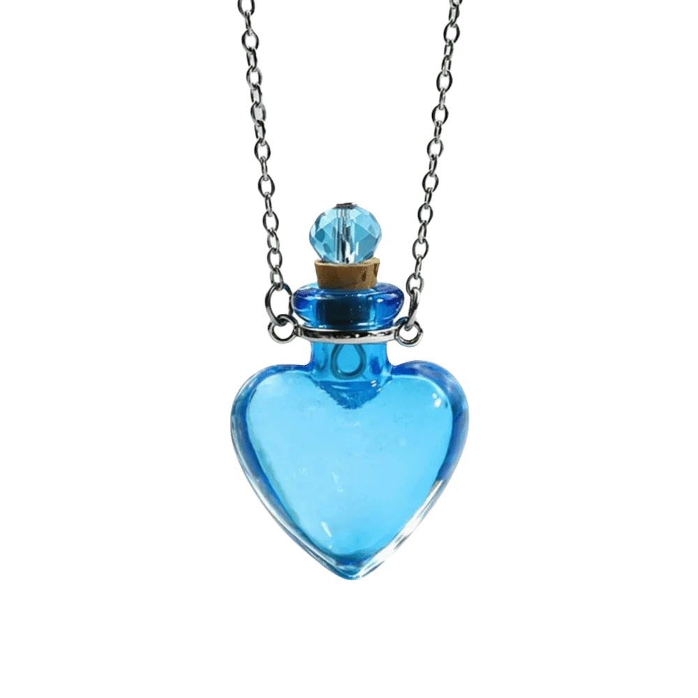 Openable Pendant Necklace Water Drop Shape Glaze Vial Openable Glaze Vial Necklace Heart Shape Hollow Mini Glass Bottle