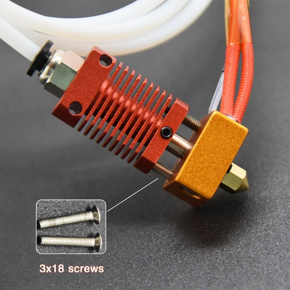 MK8 Extruder Hot End Kit Ender 3 Kit Nosel 3D Aksesori Printer Tabung Teflon Nosel Blok Pemanas Tenggorokan