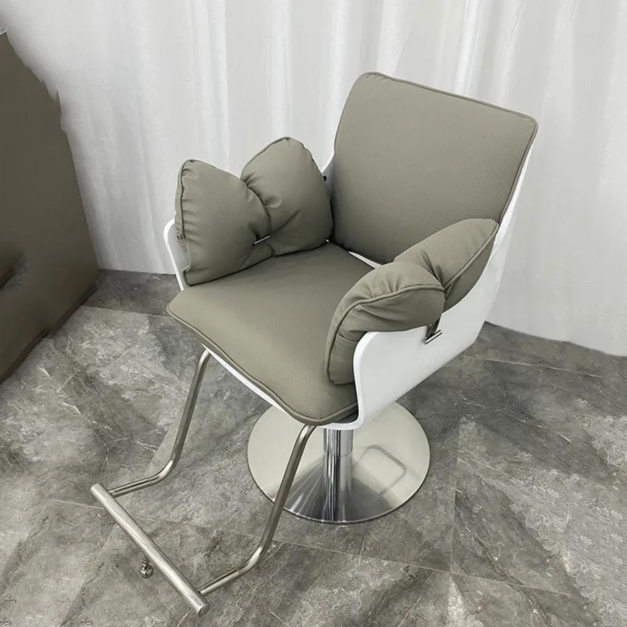 

Luxury Gray Barber Chair Silver Tool Portable Professional Barber Chair Mobile Massage Luxery Footrest Legs Krzeslo Salon Chair