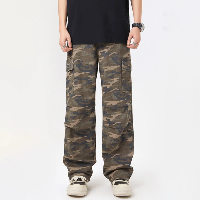 TFETTERS Brand Parachute Cargo Pants Men American 2025 Summer New Fold Camouflage Casual Pants for Man Fashion Streetwear