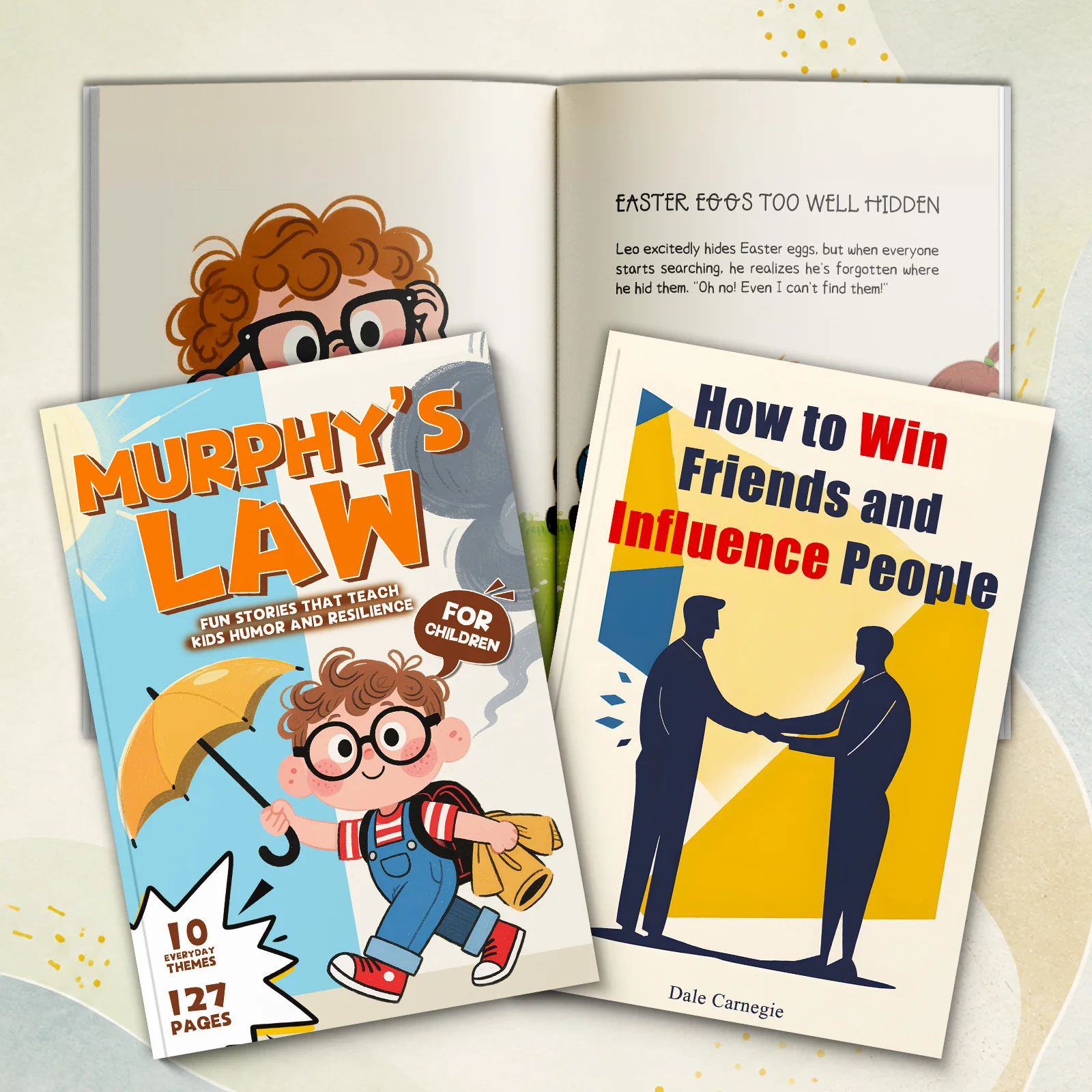 2-Book English Social Skills and Everyday Life Lessons Book Set, How to Win Friends and Influence People and Murphy's Law