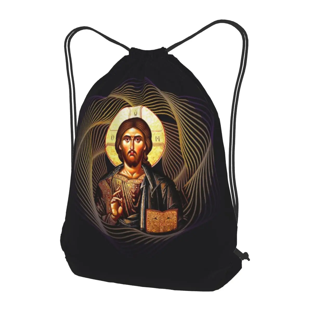 Pantocrator Prism Halo Backpacks Fashion Drawstring Bags Sports Bag Book Bags for Travel Students