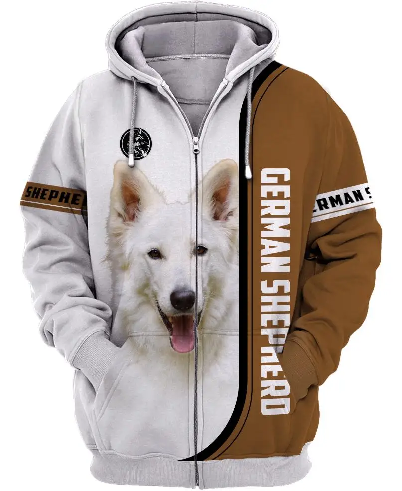 Love Dog German Shepherd 3D Printed Hoodies Men For Women Zipper Hoodie Casual Street Tracksuit 01