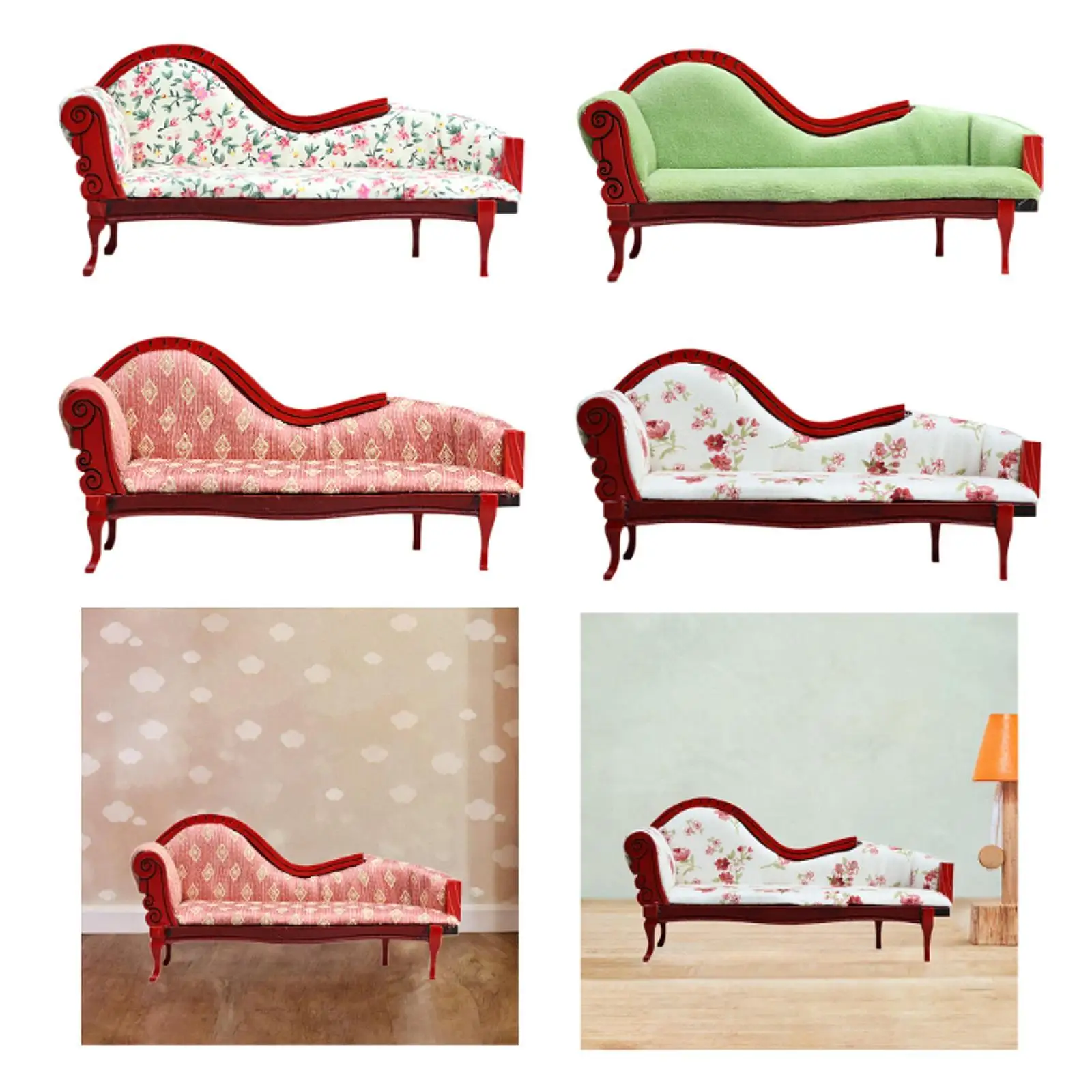 1:12 Domek dla lalek Mini Sofa Miniaturowe meble Sofa, dekoracja domku dla lalek, do samodzielnego wykonania