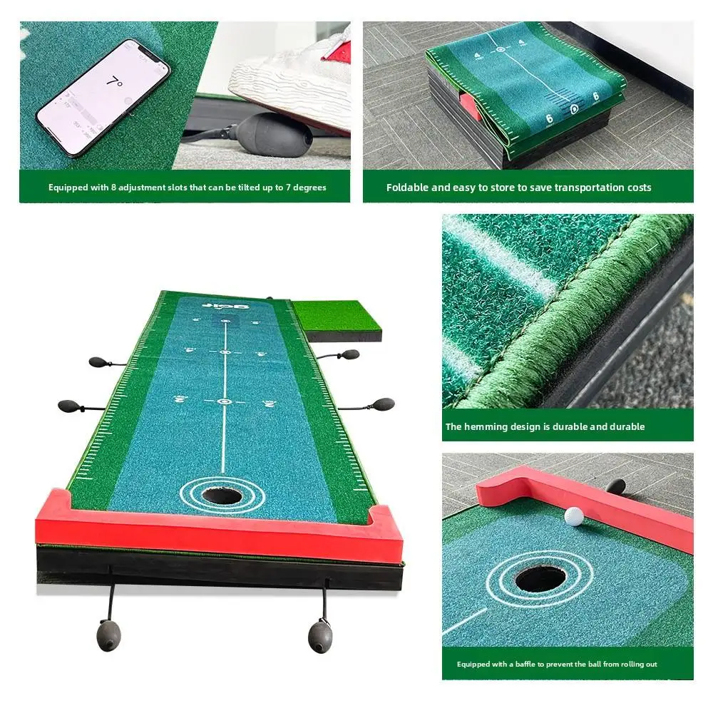 Adjustable Slope Portable Indoor Golf Training Set Multi-Functional Swing Trainer for Practice for Putting