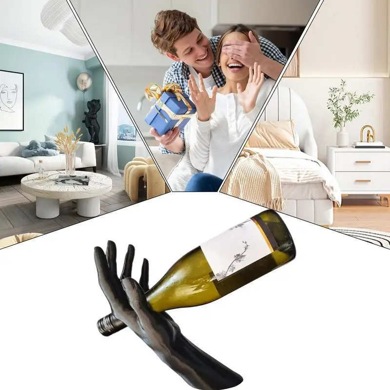 

Hand Illusion Wine Rack Suspended Wine Bottle Holder Rack Creative Bar Cabinet Display Stand Shelf Gifts Home Decoration