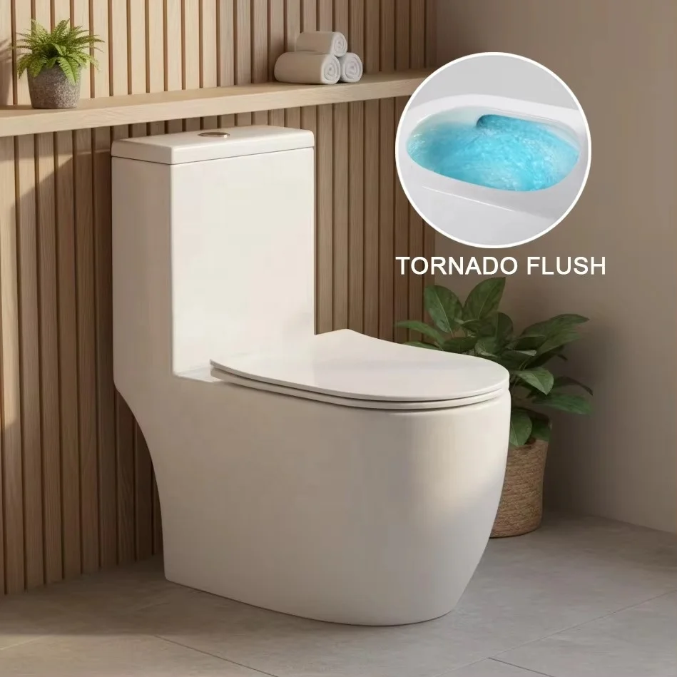 Wholesale Easy to Clean Invisible Tornado Vortex Toilet Bowl Water Closet Washdown Toilet Ceramic Bathroom One Piece Toilet