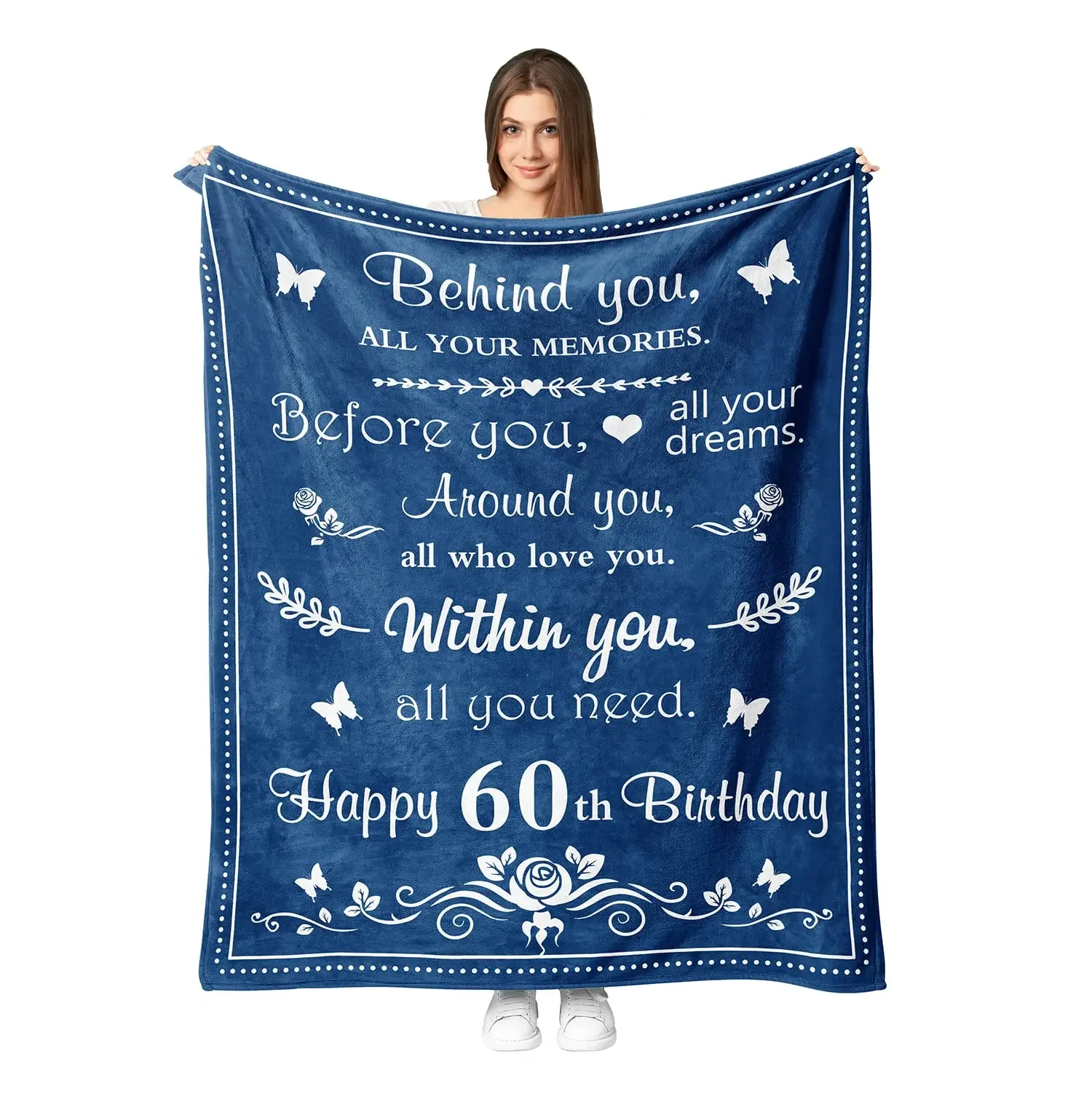 Decorative Blanket for Women and Men, 60th Birthday Gifts, 60th Birthday Gifts