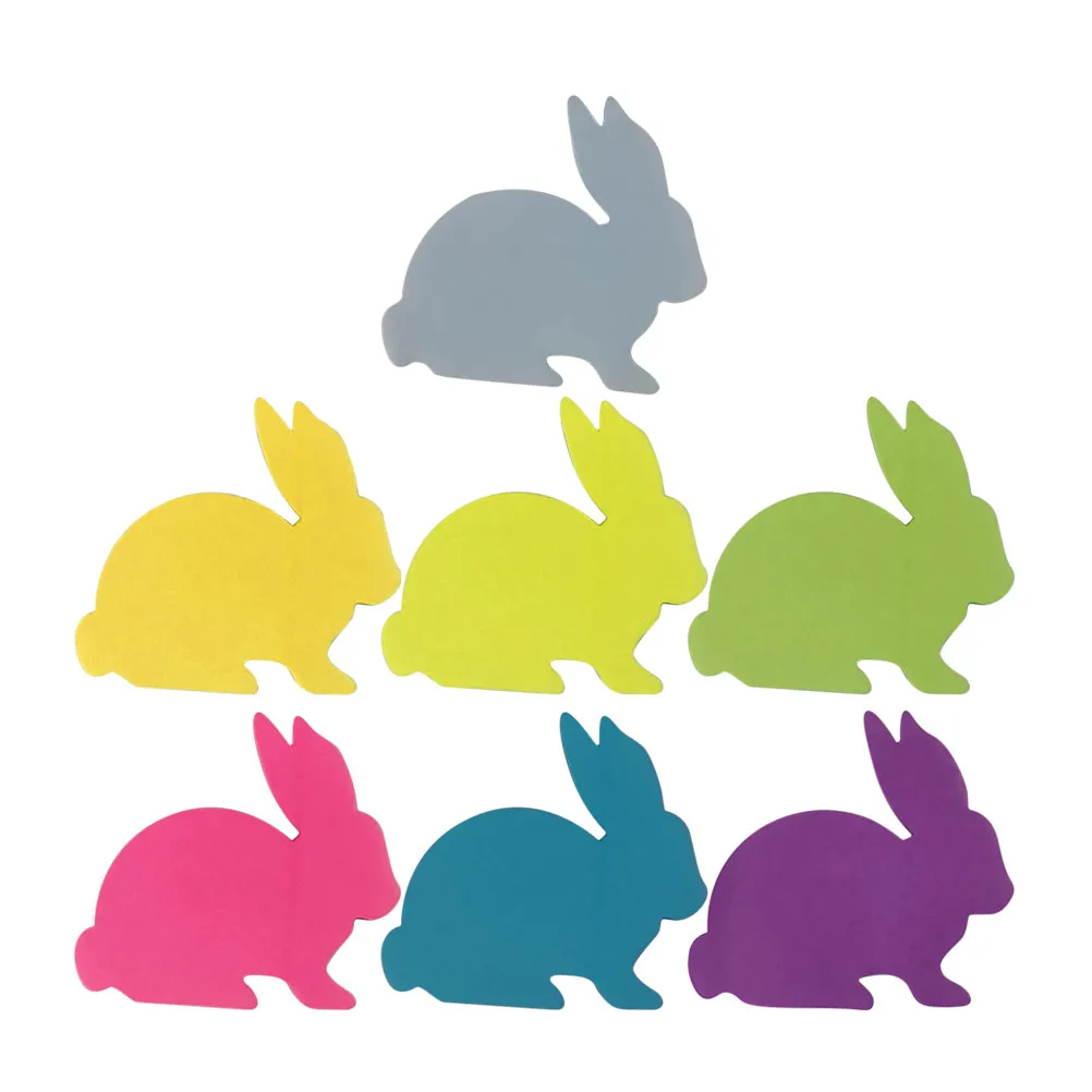 7 Books Cute Easter Bunny Notepad Spring Holiday Memo Pads Animal Shaped Self-Sticky Paper Sticker Easter Party Favors Classroom