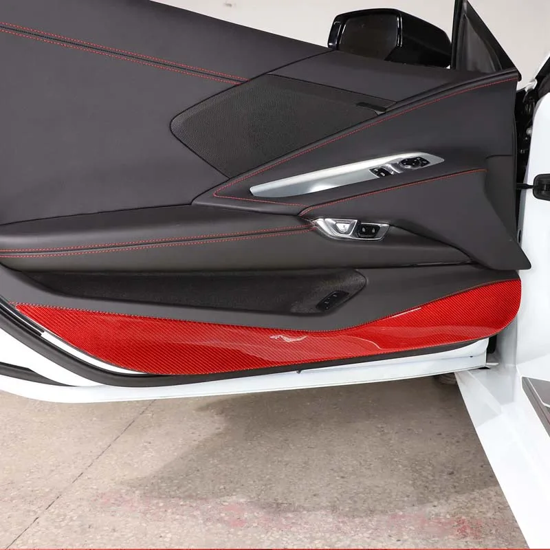 

For Corvette C8 Stingray 2020-2025 Car Interior Door Panel Trim Anti Kick Kit Protector Mat Dirty Collision Stickers Accessories