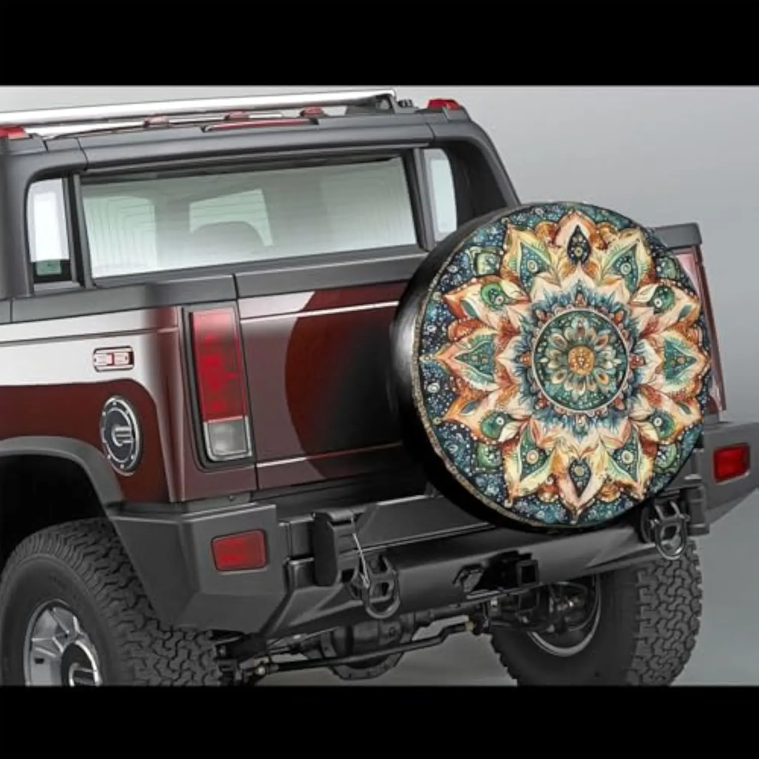 Green Mandala Spare Tire Cover Boho Waterproof Wheel Protector for RV SUV Trailer Camper Travel
