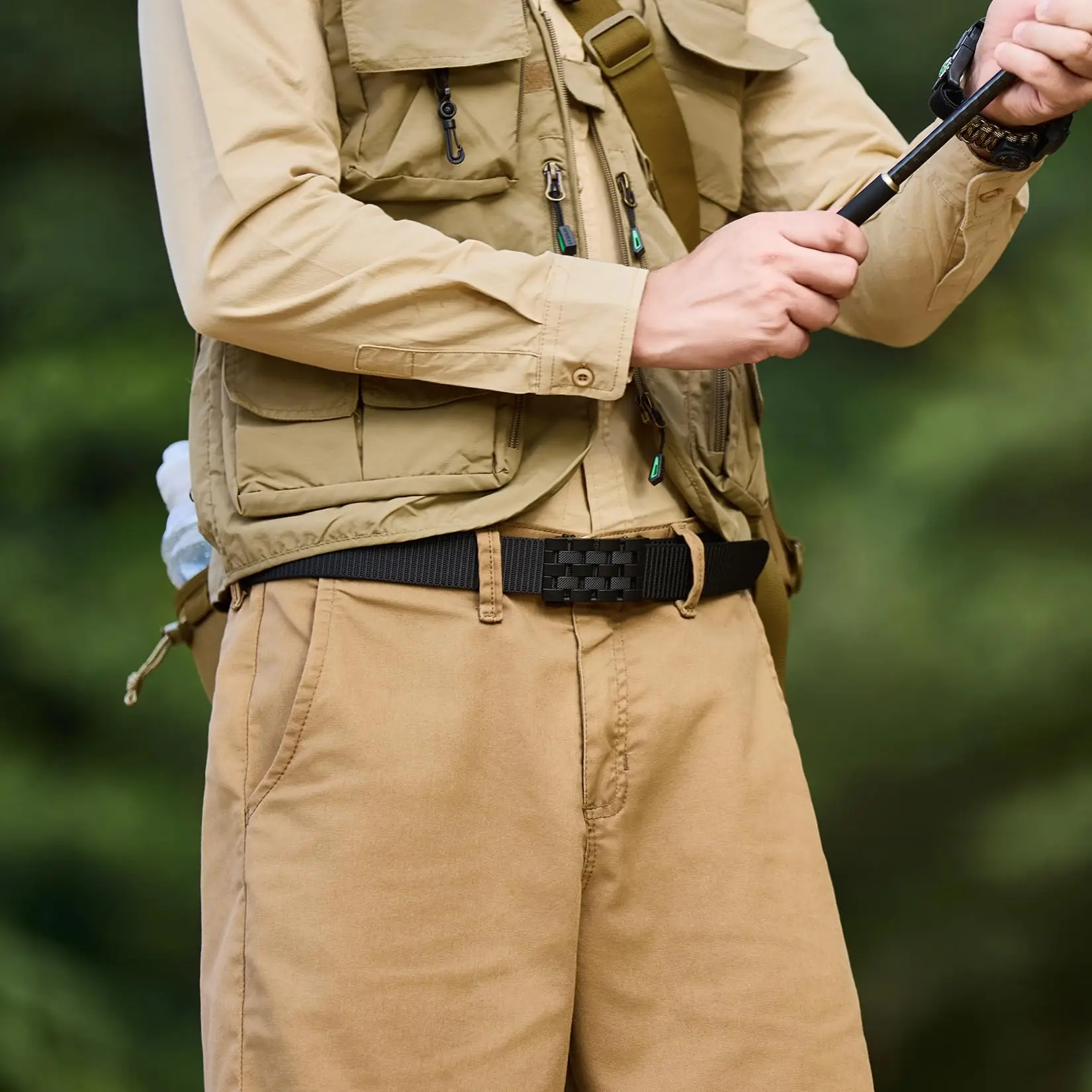 Cinturón deportivo para hombre, hebilla de aleación, cinturón táctico, cinturón de nailon ajustable, escena versátil, accesorios para pantalones, 2 uds.