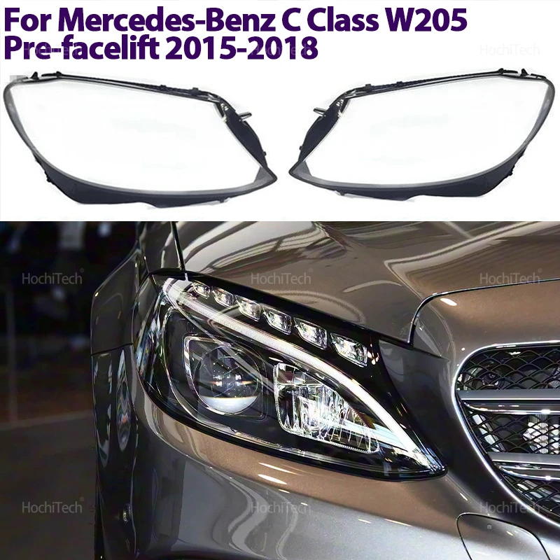 

Headlight Cover for Mercedes-Benz C Class W205 Pre-facelift 2015-2018 Lampshade Shell Headlight Glass Lens Headlamp Lens