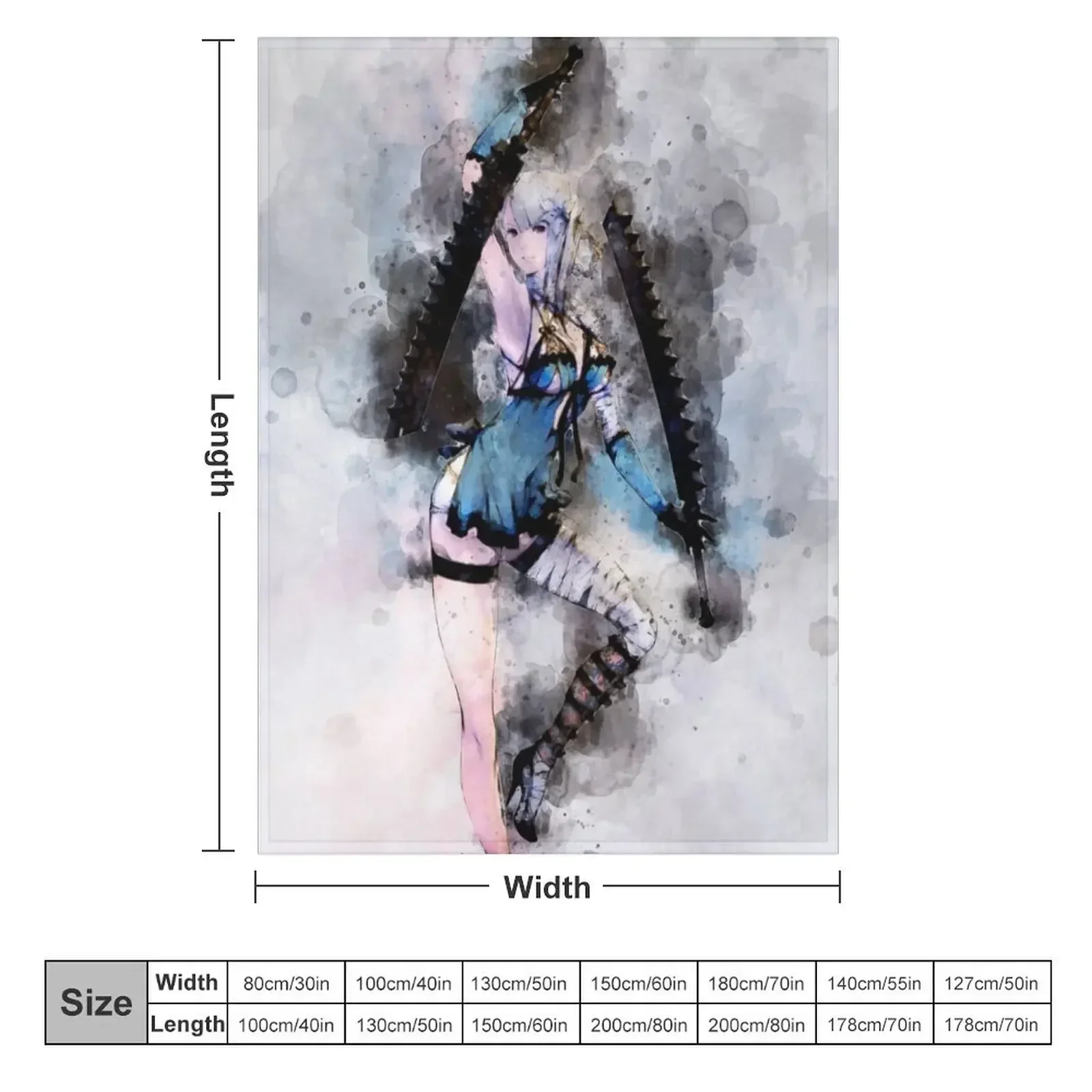 Nier - Kaine Throw Blanket Custom warm winter valentine gift ideas Tourist Blankets