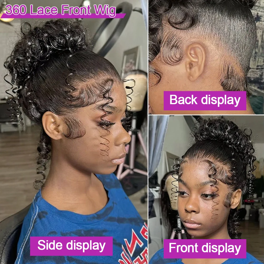 300% الكثافة غريب شعر طبيعي مفرود باروكة 360 HD كامل الدانتيل الباروكة الأمامية البرازيلي 30 40 بوصة الدانتيل الجبهة باروكة من شعر طبيعي للنساء