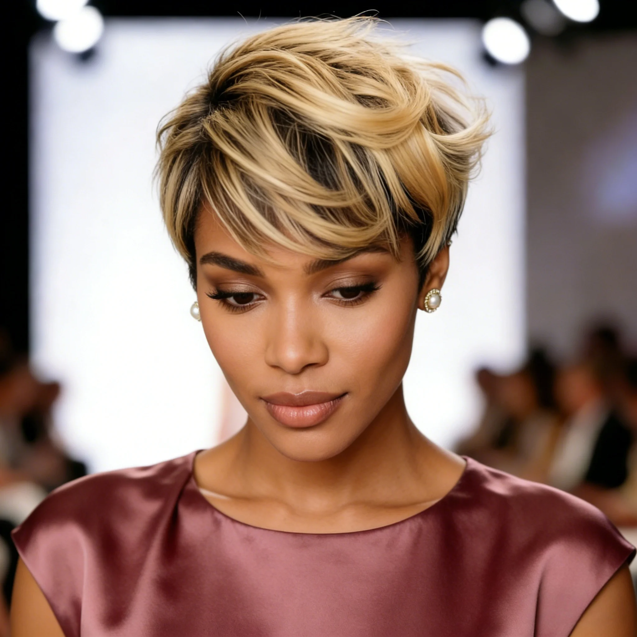Short Pixie Cut Brazilian Human Hair Wig 1B27 Straight Full Machine Made Wig for Women