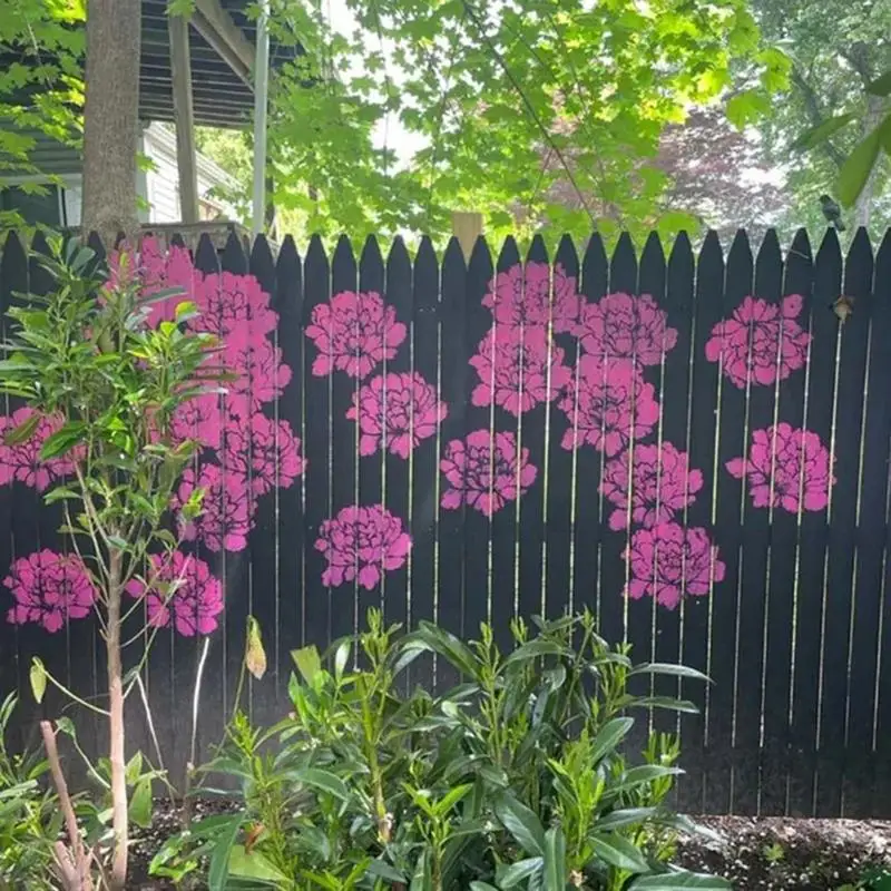 New Arrival 6PCS Large Reusable Flower Stencils for Garden Fence Wall Drawing Art Crafts Painting Templates