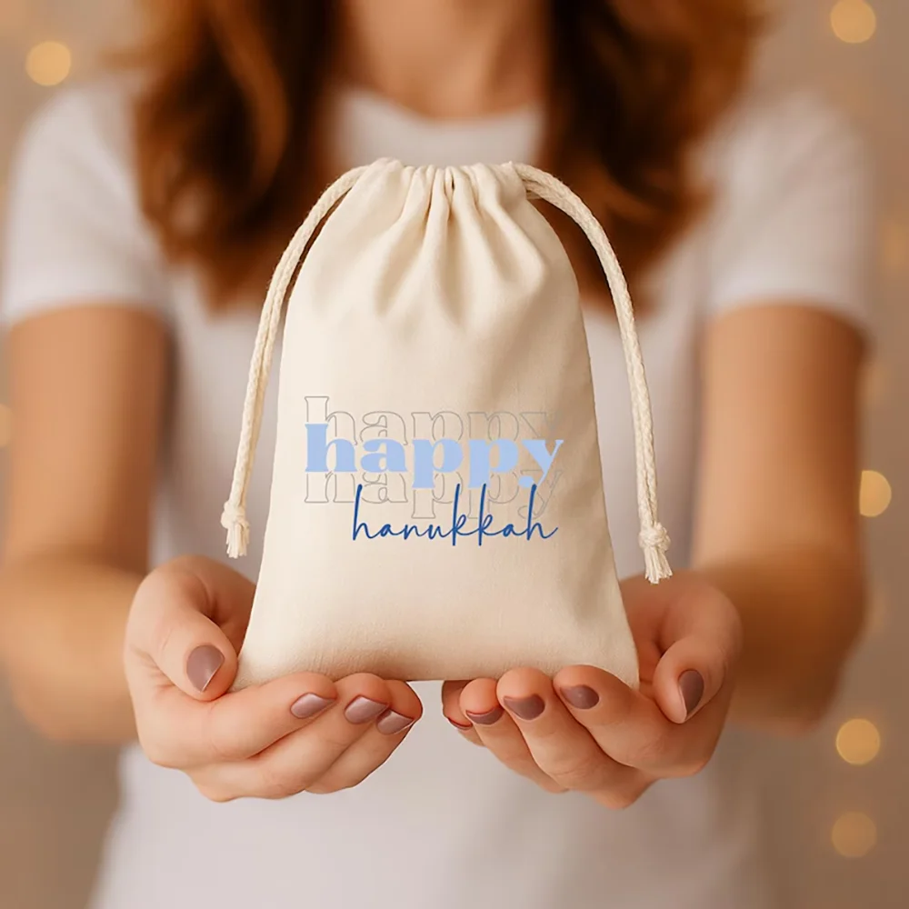 5 قطعة أكياس هانوكا لصالح الرباط حمل حقيبة اليهودية عطلة حفلة الشركات الحدث هدية السنة الجديدة تمر هانوكا شابات شالوم #4